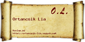 Ortancsik Lia névjegykártya